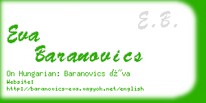 eva baranovics business card